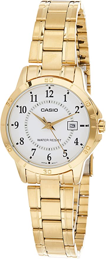 Casio Women's LTP-V004G-7B Gold Ion Plated Stainless Steel Band Analog Watch