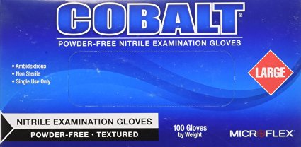 High Five Cobalt Nitrile Exam Gloves, Large, 100 Gloves