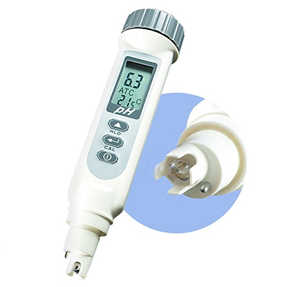 Waterproof 0~14 Digital pH Meter with Temperature Measurement High Accuracy pH Pen Tests Water, Aquarium, Pool, Hydroponics