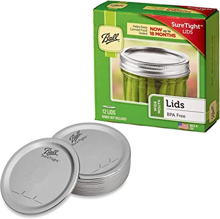 Ball Wide Mouth Mason Jar Lids 12-Count per Pack (1-Pack Total)