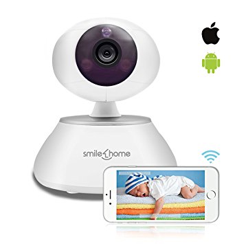 [LATEST VERSION]SmileHome(TM) IP Security Monitor - 1080P HD WiFi Wireless/Wired Pan/Tilt Cam with Two-Way Audio, Automatic Sound & Motion Alert and Day/Night Version