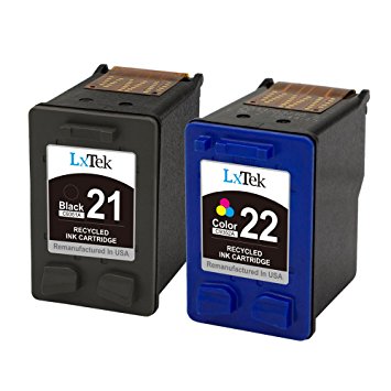 LxTek Remanufactured Ink Cartridge Replacement For 21 & 22 (1 Black | 1 Tri-Color) C9351AN C9352AN