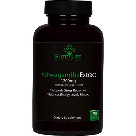 Ashwagandha Extract 1200mg - With Bioperine 5mg - Best Natural Ashwagandha Root Extract For Men and Women - More Bioavailable And Absorbable Than Root Powder - Withania Somnifera Herb - 90 Capsules