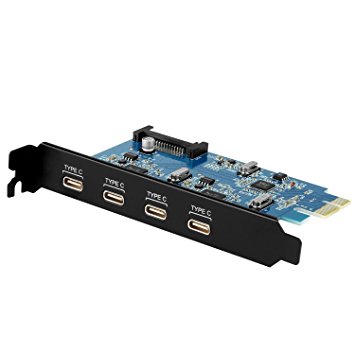 AUKEY PCI Express Card 4-Port USB 3.0 USB C Expansion Card Type C Compatible with&nbsp;Windows 2000 / XP / 7 / 8 / 8.1 and Linux Kernel