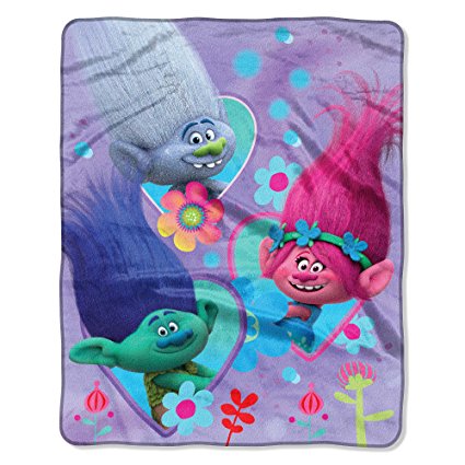 Dreamworks Trolls Royal Plush Raschel Throw