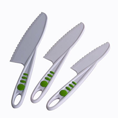 Curious Chef 3-Piece Nylon Knife Set, White