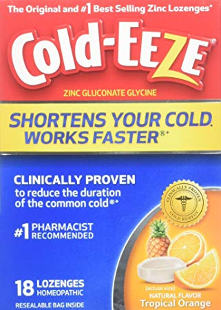 Cold-Eeze Tropical Orange Flavor Remedy Lozenges, 18 Count