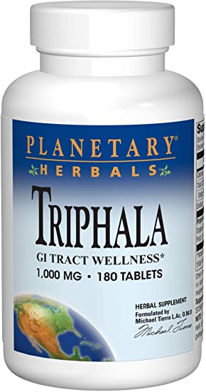 Planetary Herbals Triphala Traditional Ayurvedic Purifier, 1000 mg, 180 Tablets