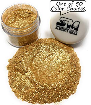 Biodegradable Gold Flake Glitter, Gold Mica Flakes, Metallic Gold Glitter Pigment Flake for Resin Making, Gold Cosmetic Grade Mica Gold Craft Glitter Stardust Micas