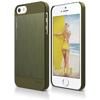 iPhone SE case, elago® [Outift Matrix][Camo Green] - [Premium Hybrid Construction][Diamond-Cut Aluminum][Spark Design Award] - for iPhone SE/5/5S