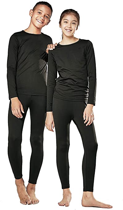 DEVOPS Boys and Girls Thermal Underwear Long Johns Set with Fleece Lined