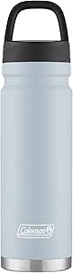 Coleman Connector Vacuum-Insulated Stainless Steel Water Bottle with Wide Mouth Leak-Proof Lid, 24oz/40oz Durable Water Bottle with Carry Handle, Keeps Drinks Hot or Cold for Hours