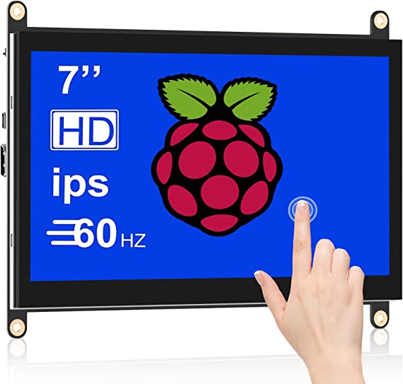 HMTECH 7 Zoll Raspberry Pi Screen Touchscreen Monitor 1024x600 HDMI Portable Monitor 16:9 IPS Screen Display for Raspberry Pi 4/3/2/Zero/B/B  Win10/8/7, Free-Driver