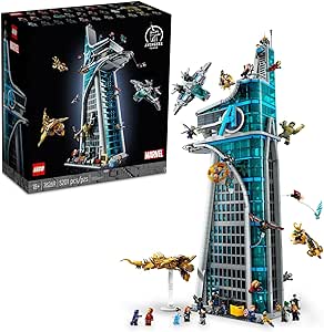 LEGO Marvel Avengers Tower Building Kit, Detailed Recreation of The Iconic HQ Featuring Classic Movie Scenes, 31 Figures and Authentic Accessories, Gift for Marvel Fans and Model-Makers, 76269