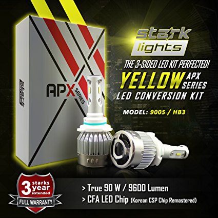 Stark APX 90W 9600LM LED Light 3000K Yellow High Power Kit - High Beam - 9005 / HB3