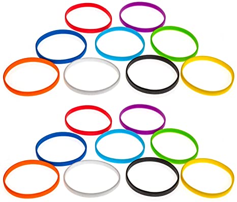 Grifiti Band Joes 4 x .25 Silicone Rubber Bands Wrist Cooking Durable Boxes Wraps 20 Pack Assorted Colors