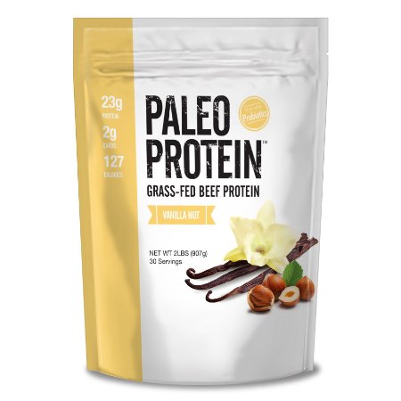 Paleo Protein Powder Vanilla Nut (Grass-Fed Beef) w/Probiotics 2 lbs