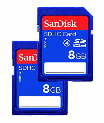 SanDisk SDSDB2-008G-B35 8 GB Class 4 SDHC Memory Card - Blue, Pack of 2 (Label May Change)