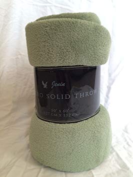 Ultra Soft Cozy Plush Fleece Warm Solid Colors Traveling Throw Blanket 50" X 60" (127 Cm X 152 Cm) (Sage)