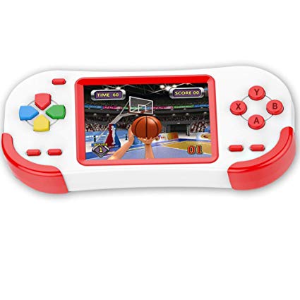 Douddy 16 Bit Handheld Games for Kids Adults Built in 220 HD Games 3.0'' Screen Rechargeable Electronic Handheld Video Game Player Birthday Gift (Red)