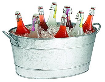 TableCraft BT1914 Remington Collection Galvanized Steel Beverage Tub, 19 Inch by 14 Inch by 9 Inch