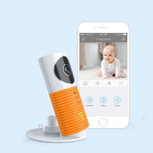 JTD  Smart Wireless IP WiFi DVR Security Surveillance Camera with Motion Detector Two-way Audio and Night Vision Best Security Camera Baby Monitor for your BabyHome Pet or Business Orange