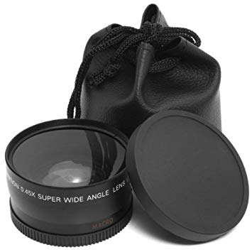 XCSOURCE Macro lens and wide-angle lens 0.45x 58mm   black wide-angle lens pouch for Canon 1DX 5D Mark 5D2 5D3 6D 7D 70D 60D 700D 650D 1100D 1000D 600D 50D 550D 500D 40D 30D 350D 400D 450D 30D 10D new LF37