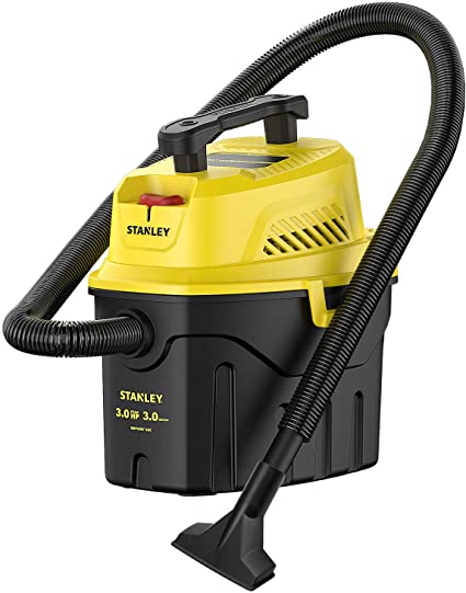 Stanley SL18910P-3 Wet/Dry, 3 Gallon, 3 Horsepower, Portable Car Vacuum, 3.0 HP AC, Black Yellow