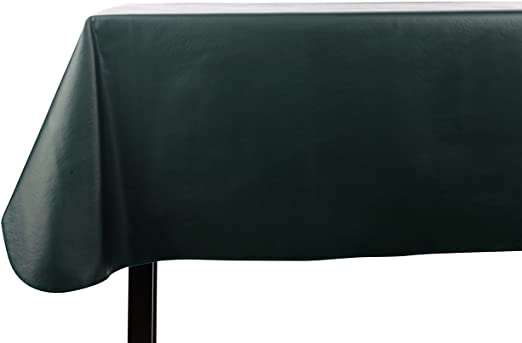 Yourtablecloth Heavy Duty Vinyl Rectangle or Square Tablecloth – 6 Gauge Heavy Duty Tablecloth – Flannel Backed – Wipeable Tablecloth with Vivid Colors & Many Sizes 52 x 108 Hunter Green