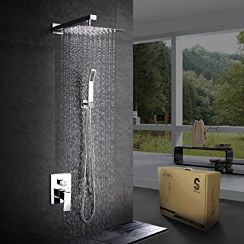SR SUN RISE Shower System CA-F5043 Bathroom Luxury Rain Mixer Shower Combo Set Wall Mounted Rainfall Shower Head Faucet Polished Chrome