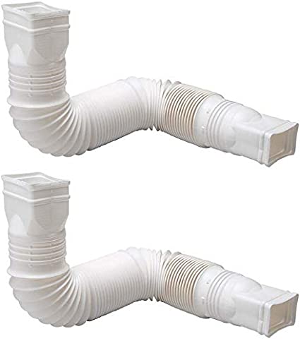 Flex-Drain 85010 Downspout Extension, White - 2 Pack