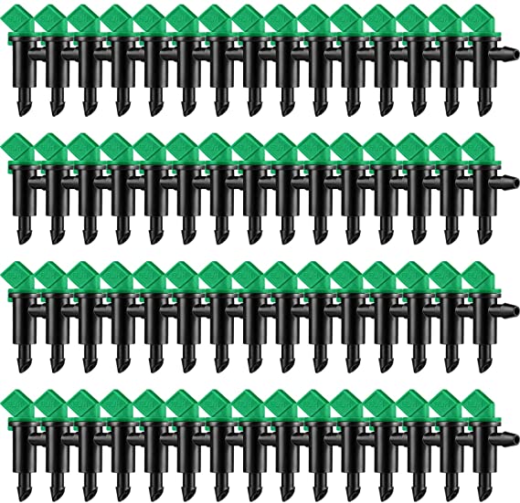 Mudder 60 Pieces 4GPH Irrigation Drip Emitter Garden Flag Irrigation Dripper, Trees and Shrubs