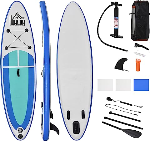 HOMCOM Stand up Paddle Gonflable Surf Planche de Paddle pour Adulte dim. 305L x 75l x 15H cm Nombreux Accessoires fournis PVC