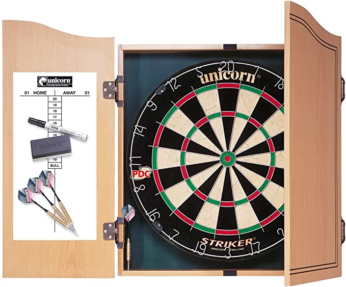 Unicorn Striker Home Darts Centre Including Dartboard and Cabinet