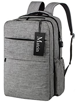 Diaper Bag Backpack for Mom & Dad with Stroller Straps, Anti Theft & Smart Organizer System Back Pack by Matein - Changing Pad, Insulated Bottle Bag Included - Grey