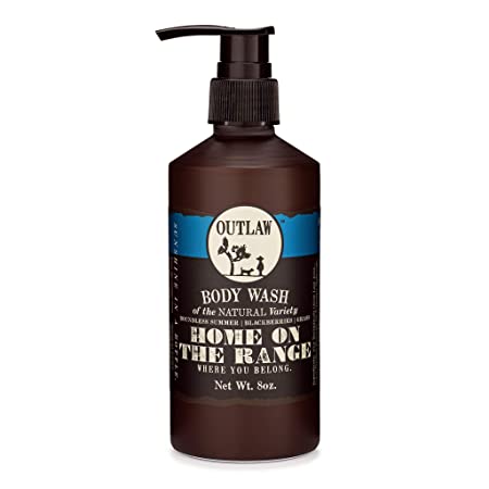 Outlaw Home On The Range Natural Fresh-Scented Summer-Inspired Body Wash - The Smell of Peace - Ripe Blackberries, Fresh Laundry, And Just-Cut Grass - Men's or Women's Body Wash - 8 fl. oz.