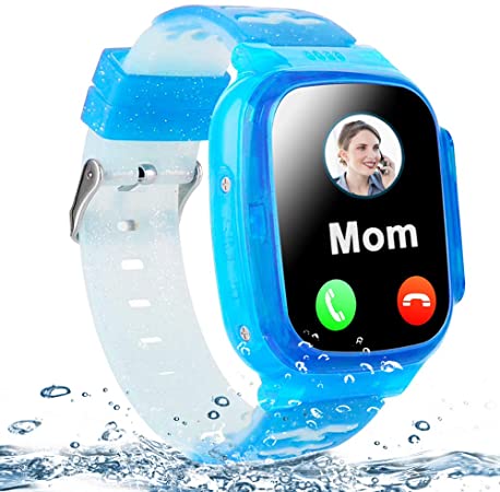 Kids Smart Watch Waterproof GPS Tracker Phone Watch for Boys Girls Age 4-12, 1.44" Touch Screen Gizmo Smart Watches with 2 Way Call SOS Math Game Camera Alarm Clock Flashlight
