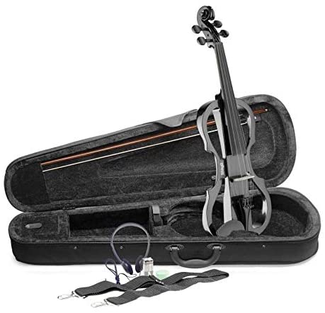 Stagg EVN X-4/4 MBK Full Size Electric Violin Outfit - Black