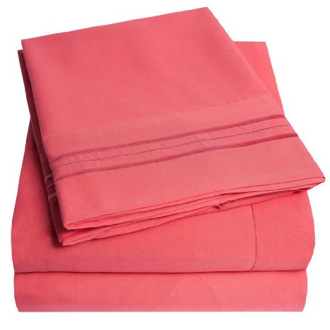 1500 Supreme Collection Bed Sheets - PREMIUM QUALITY BED SHEET SET & LOWEST PRICE, SINCE 2012 - Deep Pocket Wrinkle Free Hypoallergenic Bedding - Over 40  Colors - 4 Piece, Queen, Strawberry Pink