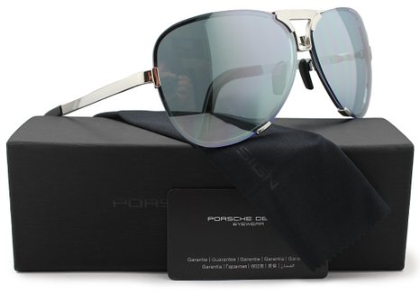 Porsche Design P8678 D Sunglasses Palladium w/Crystal Grey & Light Blue (V269) 8678 67mm Authentic
