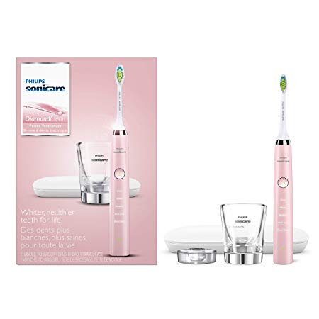 Philips Sonicare DiamondClean Classic Rechargeable Electric Toothbrush with Premium Travel Case, Pink, HX9361/69