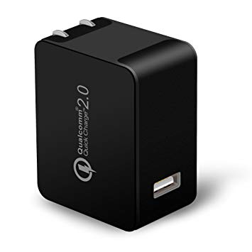 Quick Charge 2.0 USB Travel Charger, [Qualcomm Certified] JOTO Turbo Rapid AC USB Wall Charger (QC 2.0 Compact USB Travel Charger) for iPhone, iPad Apple and Android Devices (Black)