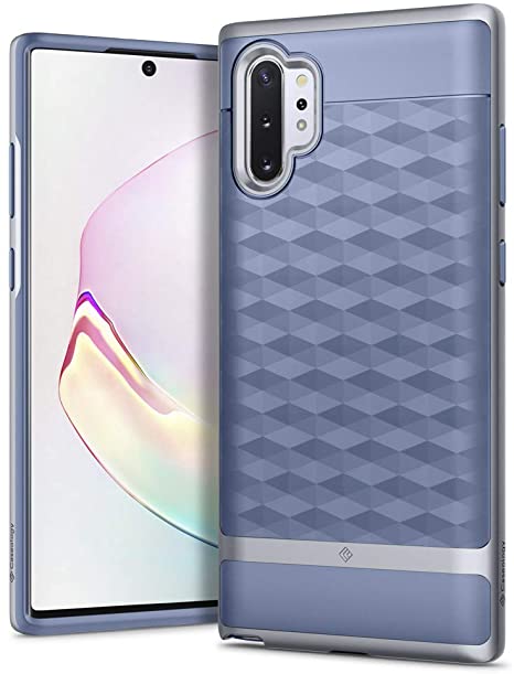 Caseology Parallax Designed for Samsung Galaxy Note 10 Plus Case, Shockproof Protective Geometric Pattern Cover, Samsung Galaxy Note 10 Plus Case (Silver)