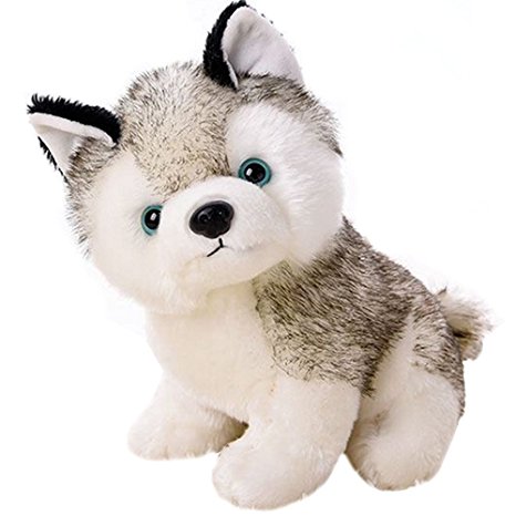 Gloveleya Realistic Husky Stuffed Dog Puppy Dolls Animal Toys 7''