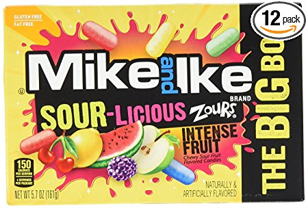 Mike and Ike Zours Candy, 5.7 Ounce (Pack of 12) (Packaging May Vary)