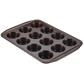 Circulon Nonstick Bakeware 12-Cup Muffin Pan, Chocolate Brown