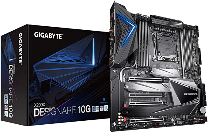 Gigabyte X299X AORUS Designare 10G (Intel X299 Motherboard with 12 Phase Digital Vrm/Fins-Array Heatsink/Dual Thunderbolt 3/ WiFi 6/ Dual Intel 10G LAN/AORUS Gen 4 AIC Adapter/XL-ATX Motherboard)