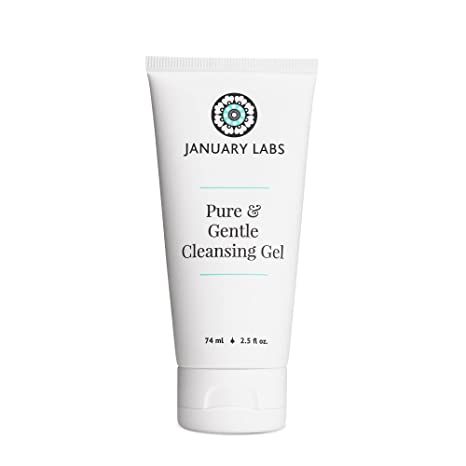 January Labs Skin Pure & Gentle Cleanser Gel, Face Wash for All Skin Types, Dry Skin, Sensitive, Acne Prone Skin, Skin Care Essential, 2.5 oz