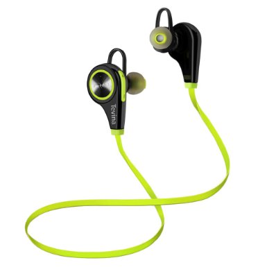 Bluetooth Eearphones - Tevina Wireless Sports Eadphones with Mic In-Ear Noise Cancelling Sweatproof Running Hiking Jogging Stereo Headsets - Lime Green