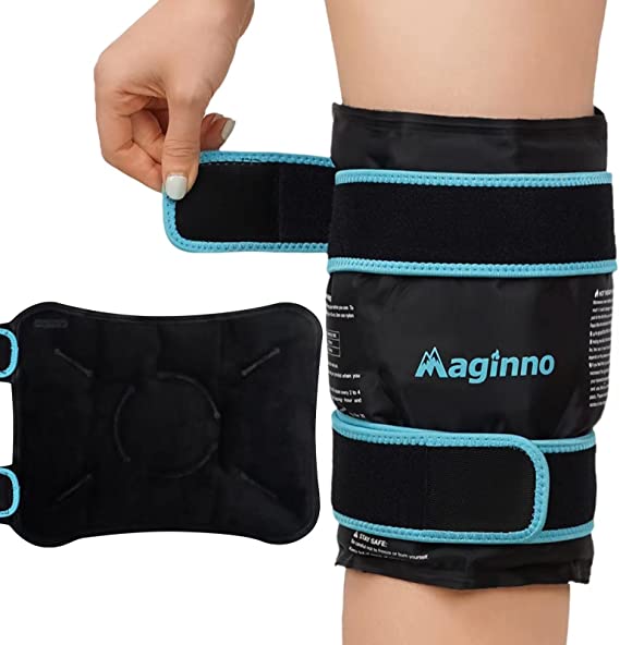 Maginno Knee Ice Packs Wrap for Knee Injuries Resuable - Cold / Heat Knee Gel Pack for Pain Relief, Athletic Injury, Running,Patella Surgery, Injury Recovery, Sprains, Swelling,Knee, Arm, Leg, Elbow.